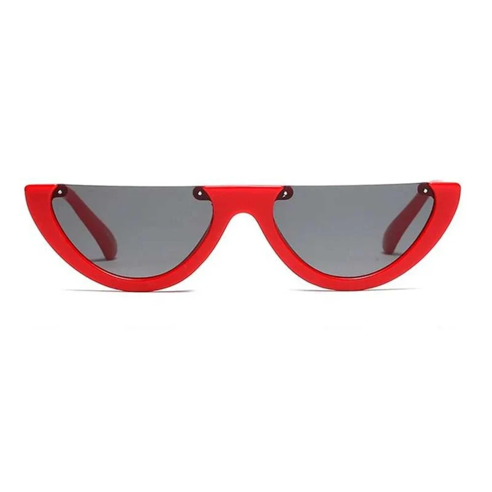 Red Half Frame Sunglasses Fashion Trendy Designer Sun Glasses‎ Women